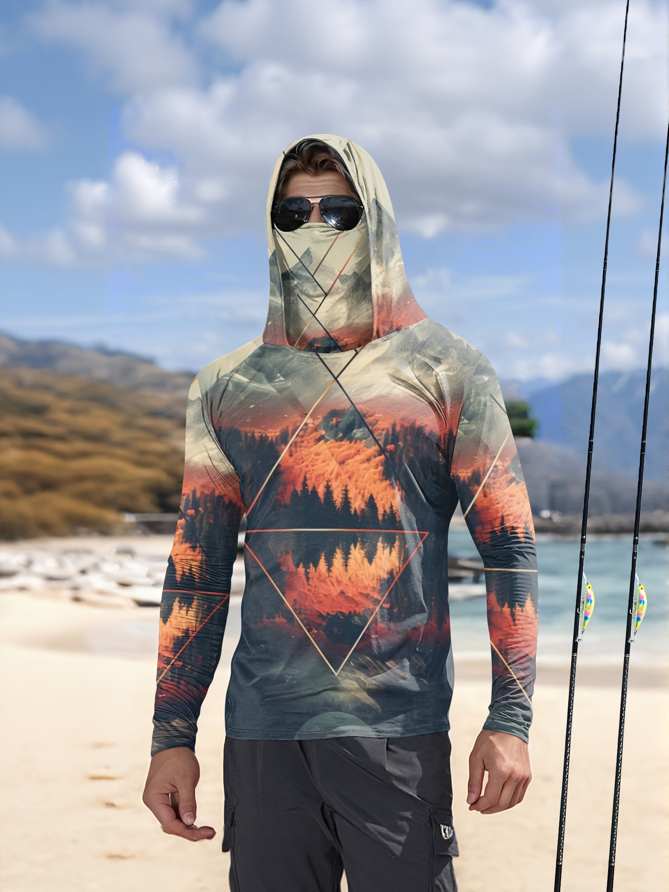 Fishing Hoodie - Camiseta de Pesca Masculina para Atividades