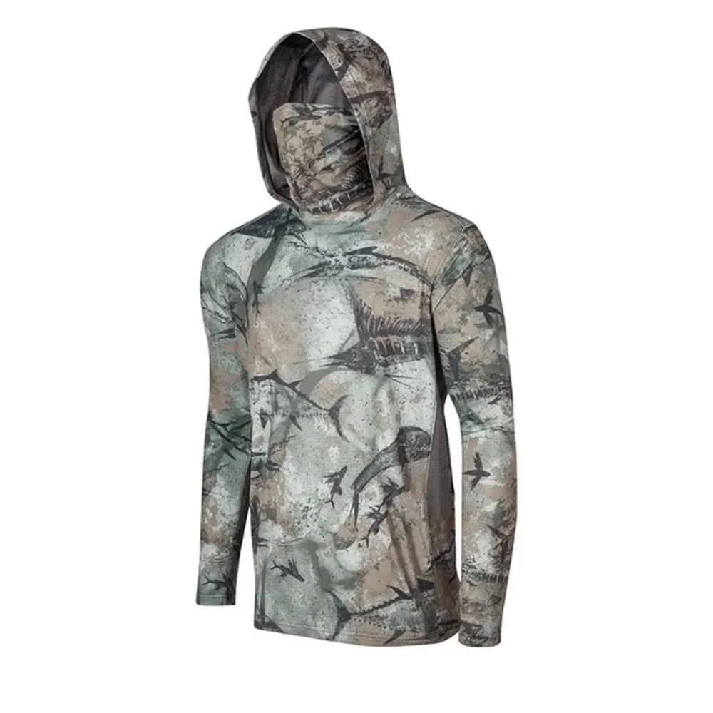 Fishing Mask Sun Protection - Camisa de Pesca Camuflada UPF 50