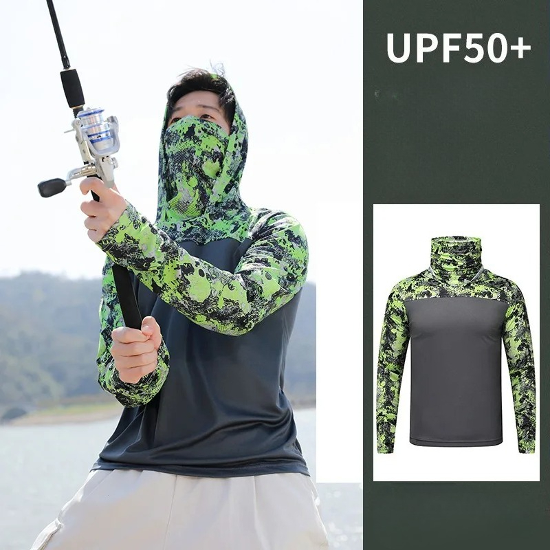 Camisa de Pesca Masculina com  - Fishing Mask Sun Protection avaliação e preço