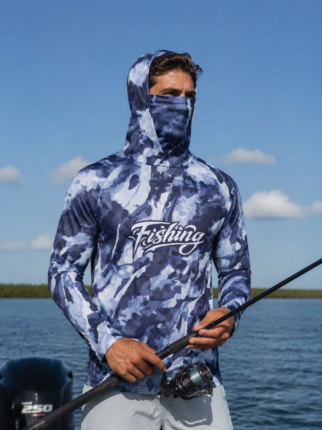 Camisa de Pesca com Capuz para - Fishing Mask Sun Protection avaliação e preço